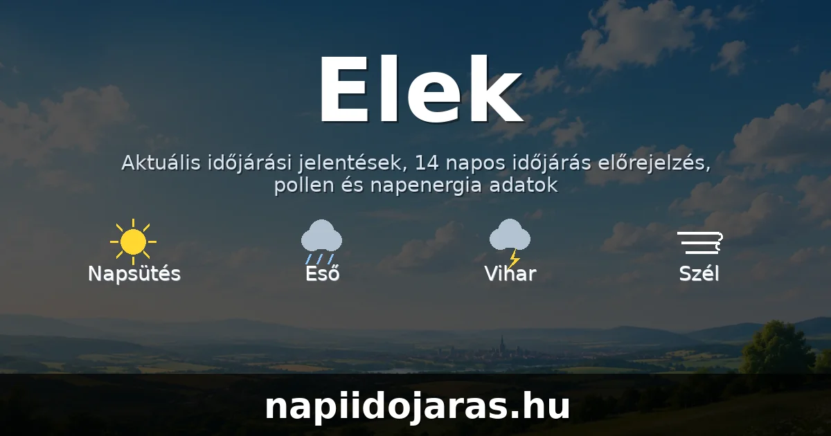 Elek időjárás aktuális előrejelzés – napiidojaras.hu