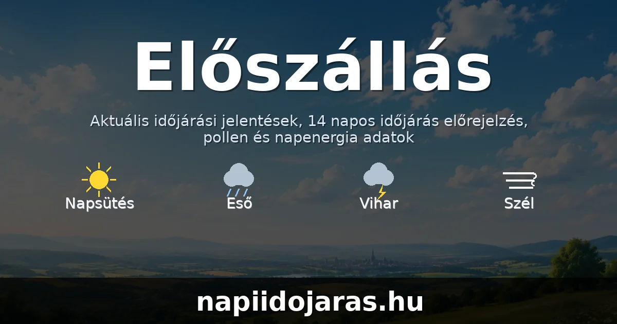 Előszállás időjárás aktuális előrejelzés – napiidojaras.hu