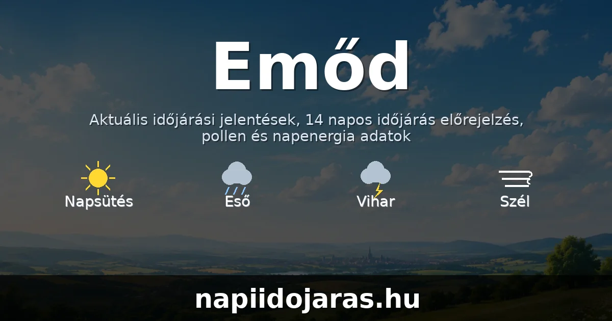 Emőd időjárás aktuális előrejelzés – napiidojaras.hu