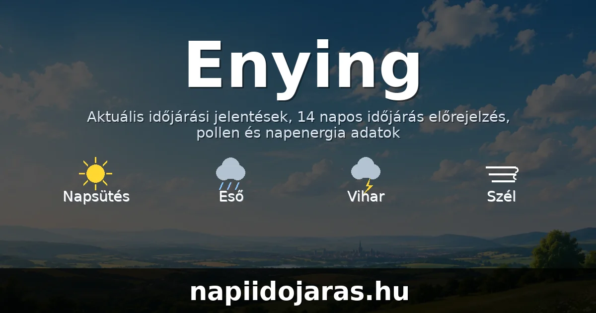 Enying időjárás aktuális előrejelzés – napiidojaras.hu