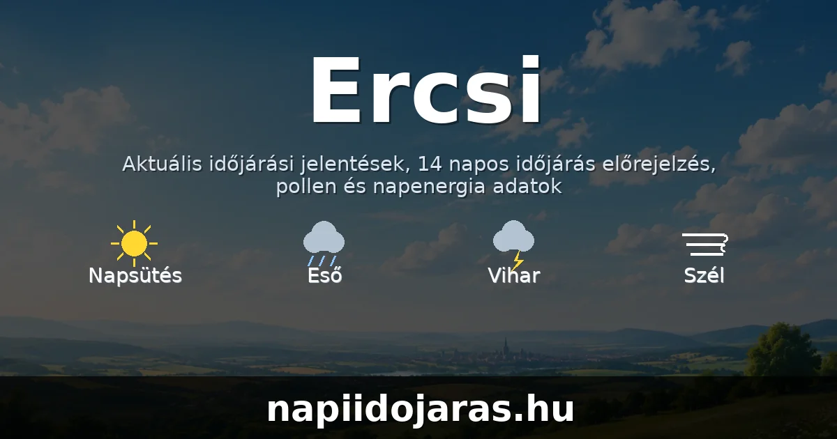 Ercsi időjárás aktuális előrejelzés – napiidojaras.hu