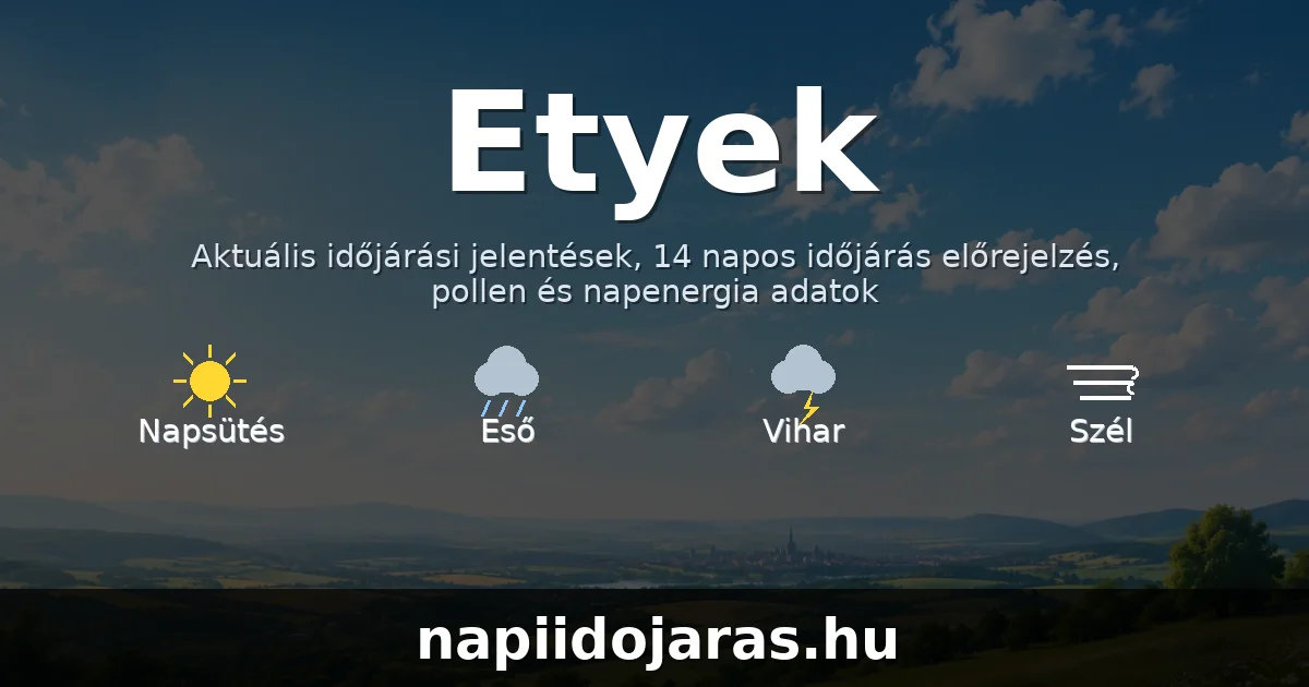 Etyek időjárás aktuális előrejelzés – napiidojaras.hu