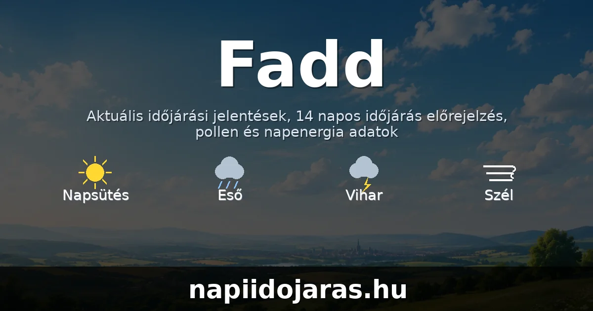 Fadd időjárás aktuális előrejelzés – napiidojaras.hu