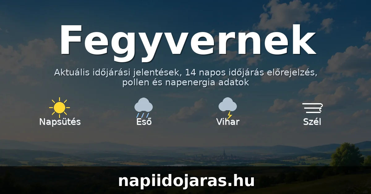 Fegyvernek időjárás aktuális előrejelzés – napiidojaras.hu