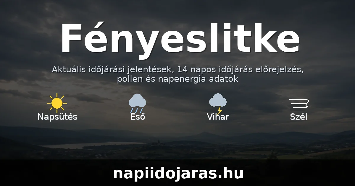 Fényeslitke időjárás aktuális előrejelzés – napiidojaras.hu