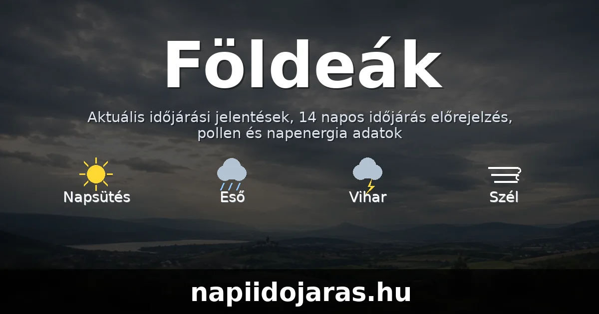 Földeák időjárás aktuális előrejelzés – napiidojaras.hu