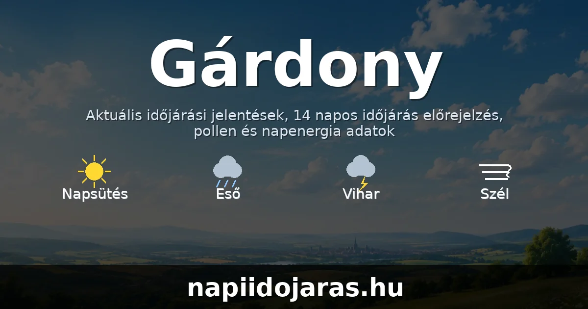 Gárdony időjárás aktuális előrejelzés – napiidojaras.hu