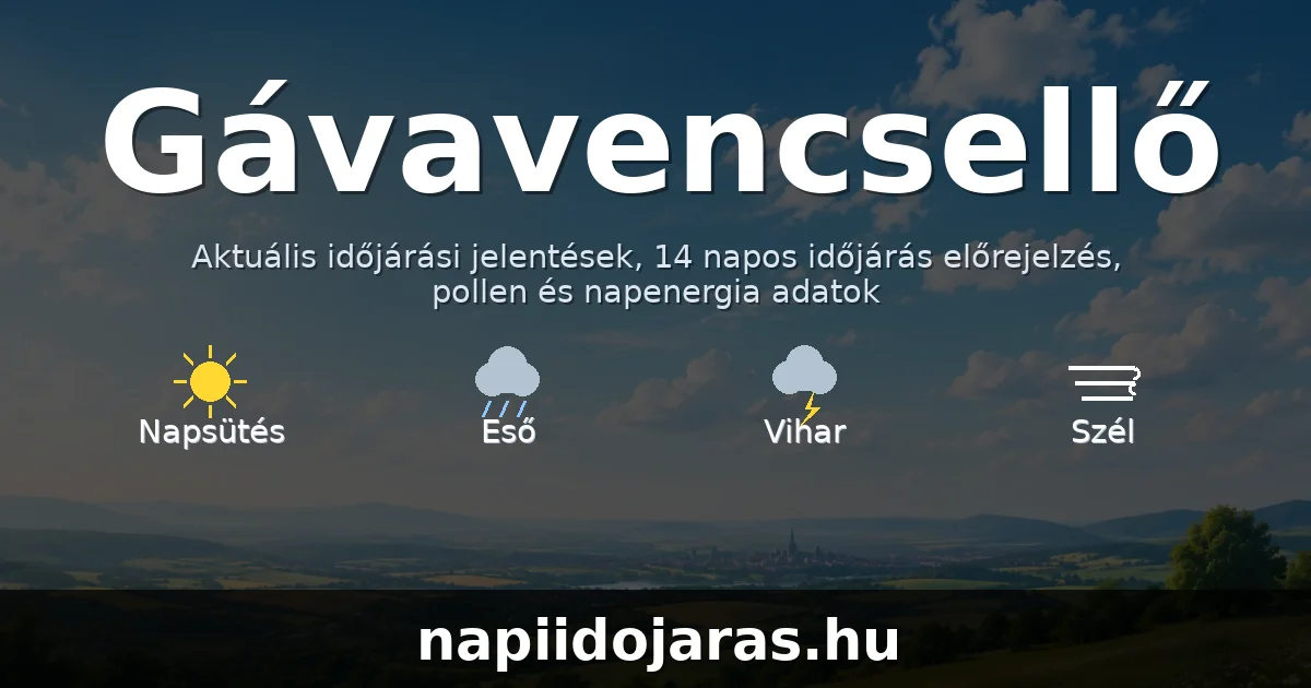 Gávavencsellő időjárás aktuális előrejelzés – napiidojaras.hu