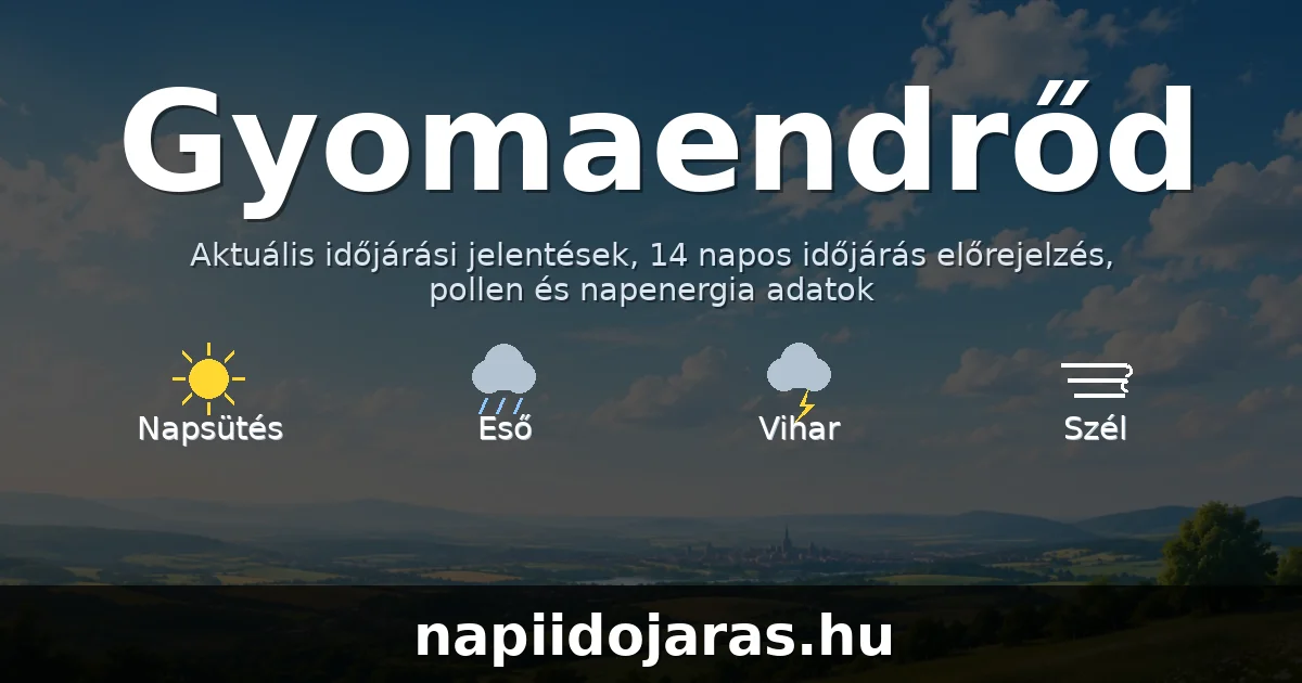 Gyomaendrőd időjárás aktuális előrejelzés – napiidojaras.hu
