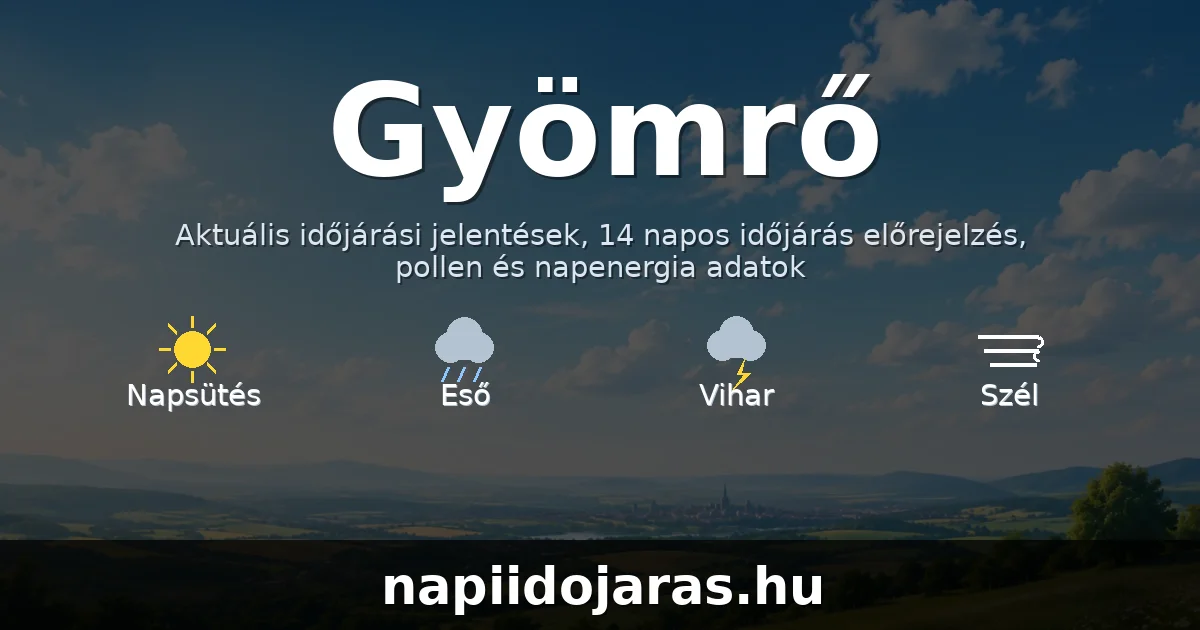 Gyömrő időjárás aktuális előrejelzés – napiidojaras.hu