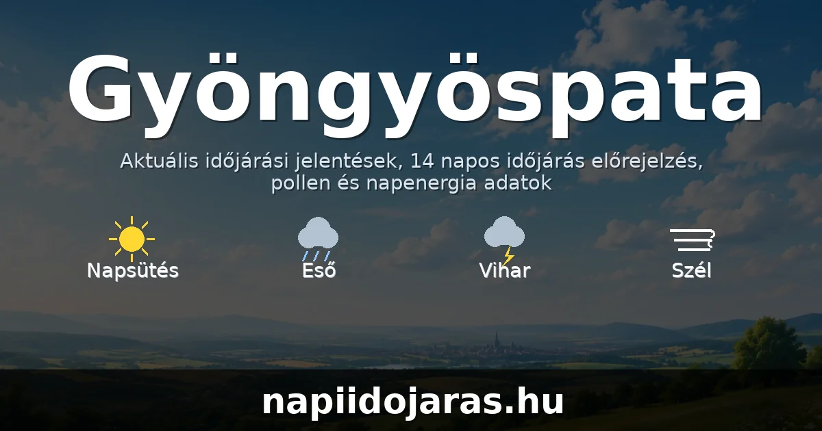 Gyöngyöspata időjárás aktuális előrejelzés – napiidojaras.hu