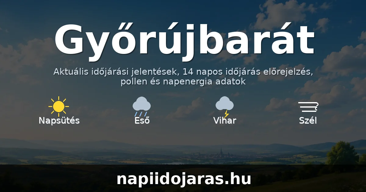 Győrújbarát időjárás aktuális előrejelzés – napiidojaras.hu