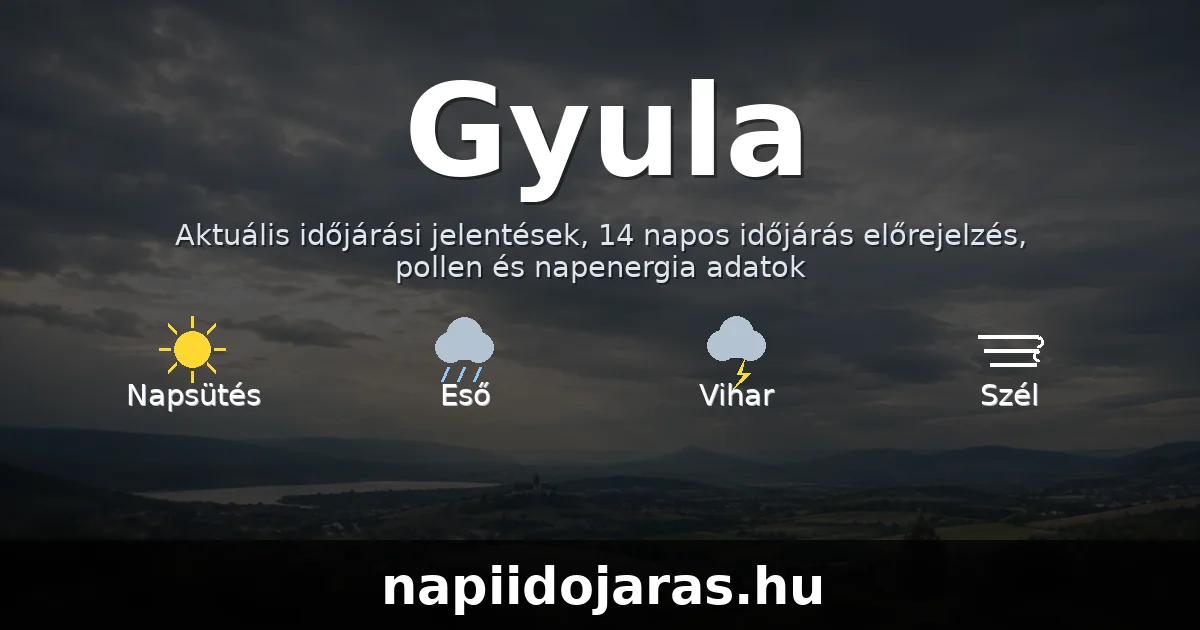 Gyula időjárás aktuális előrejelzés – napiidojaras.hu
