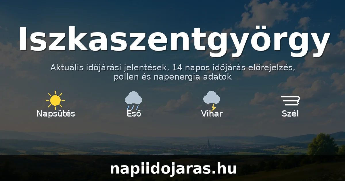 Iszkaszentgyörgy időjárás aktuális előrejelzés – napiidojaras.hu
