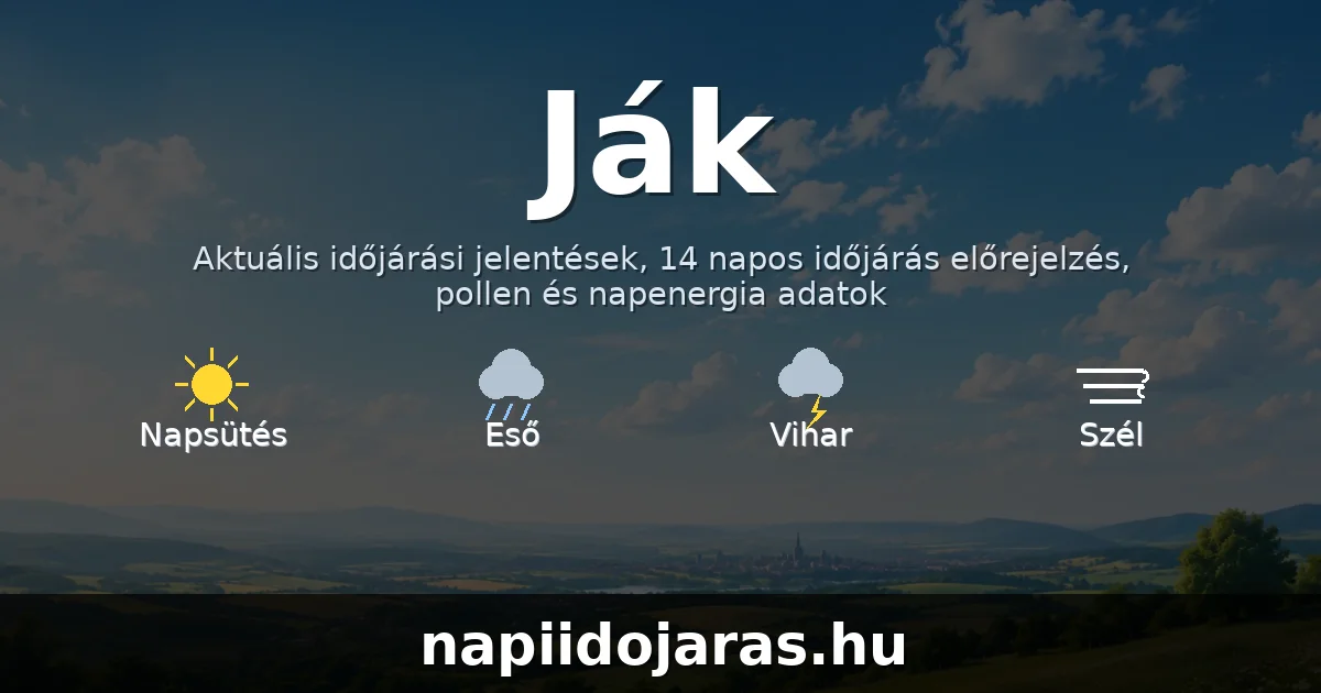 Ják időjárás aktuális előrejelzés – napiidojaras.hu