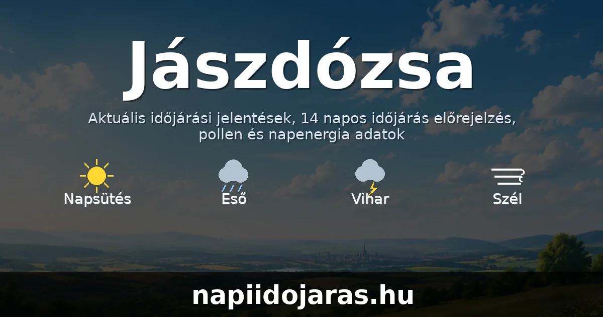 Jászdózsa időjárás aktuális előrejelzés – napiidojaras.hu