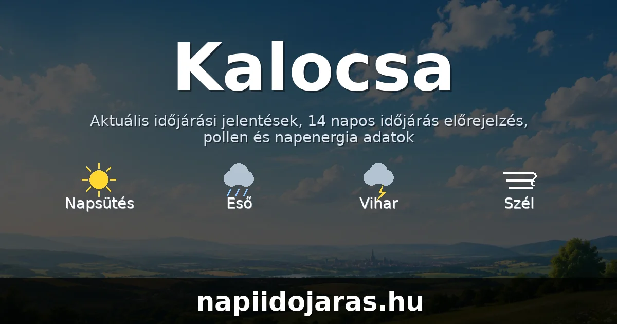 Kalocsa időjárás aktuális előrejelzés – napiidojaras.hu