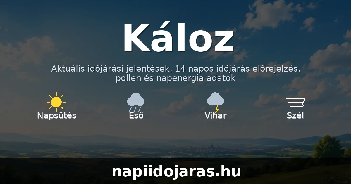 Káloz időjárás aktuális előrejelzés – napiidojaras.hu
