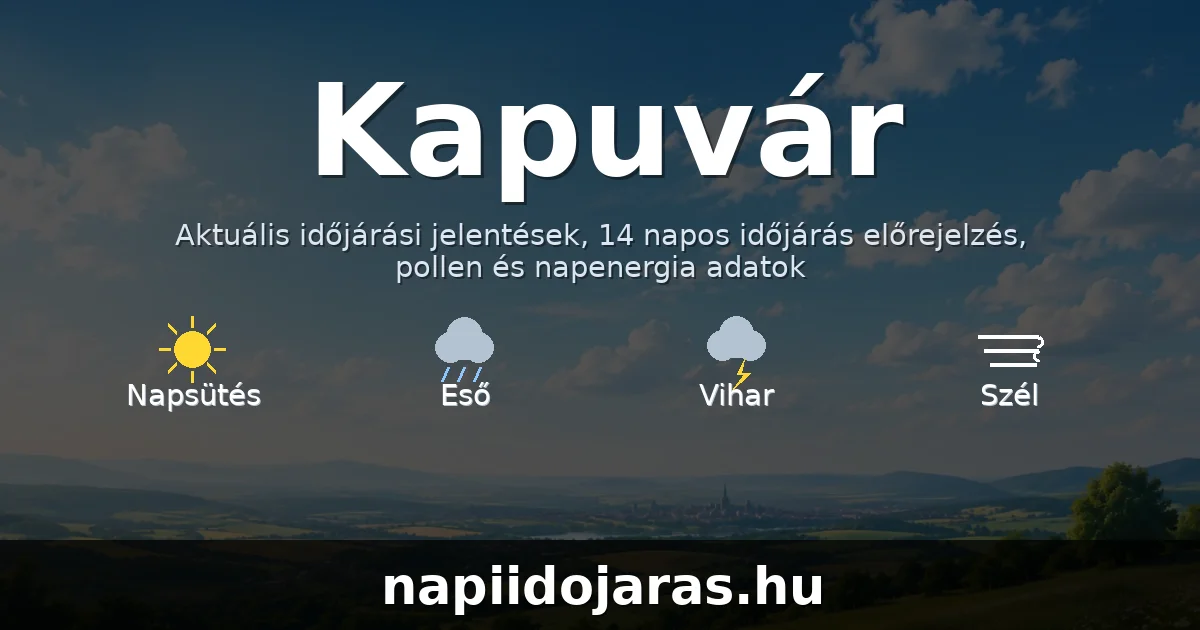Kapuvár időjárás aktuális előrejelzés – napiidojaras.hu