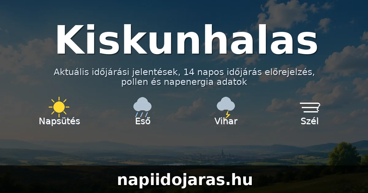 Kiskunhalas időjárás aktuális előrejelzés – napiidojaras.hu
