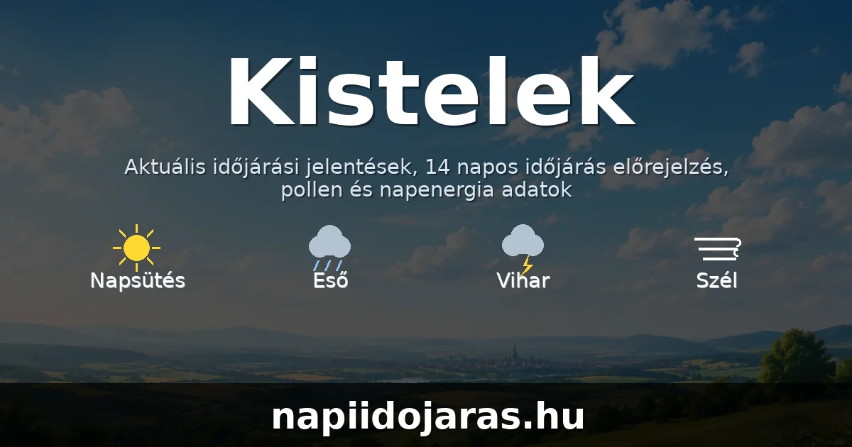 Kistelek időjárás aktuális előrejelzés – napiidojaras.hu