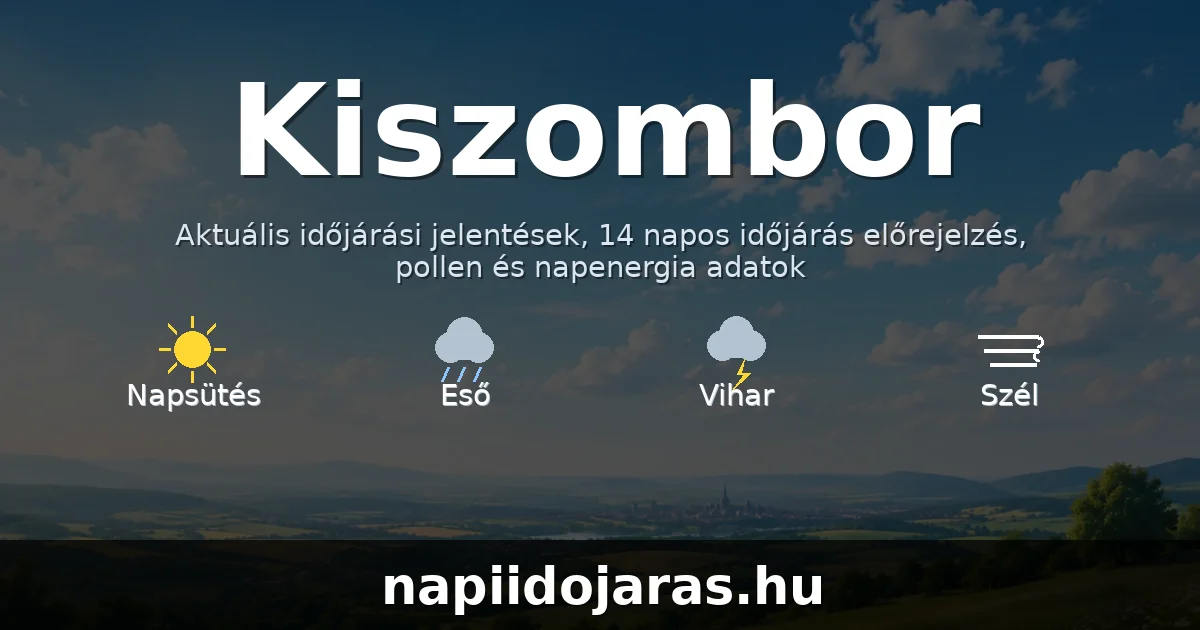 Kiszombor időjárás aktuális előrejelzés – napiidojaras.hu