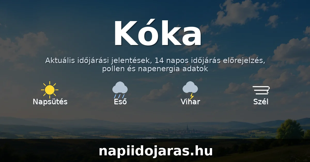 Kóka időjárás aktuális előrejelzés – napiidojaras.hu