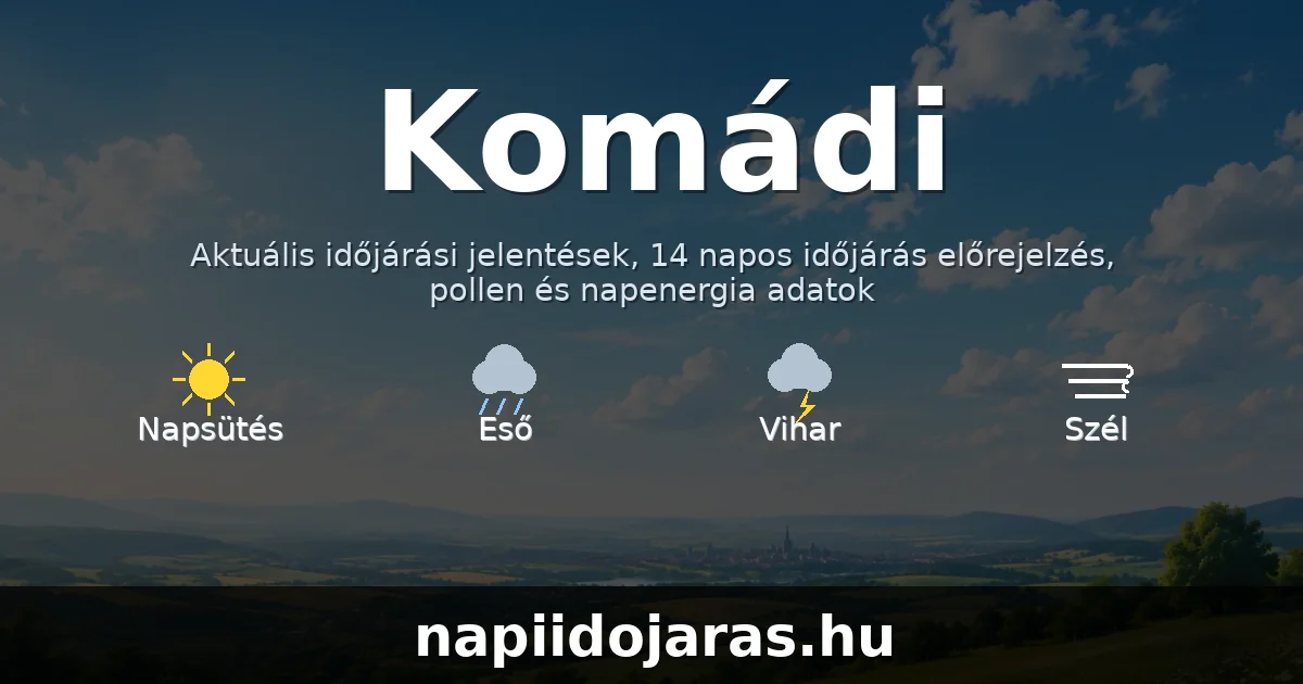 Komádi időjárás aktuális előrejelzés – napiidojaras.hu