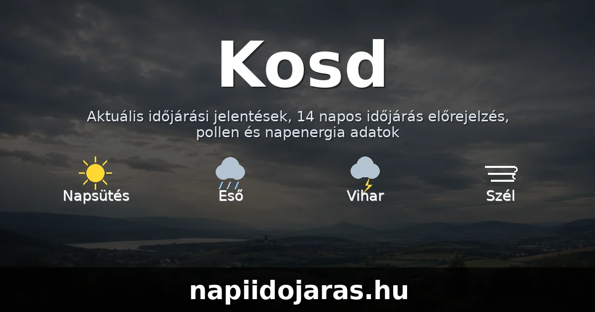 Kosd időjárás aktuális előrejelzés – napiidojaras.hu