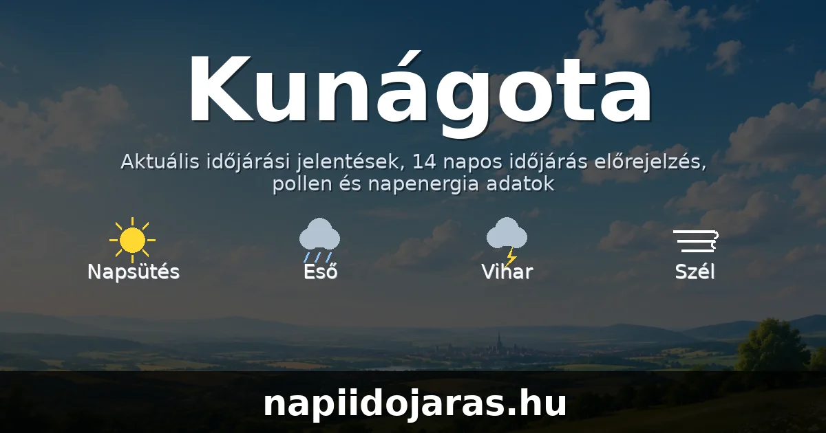 Kunágota időjárás aktuális előrejelzés – napiidojaras.hu