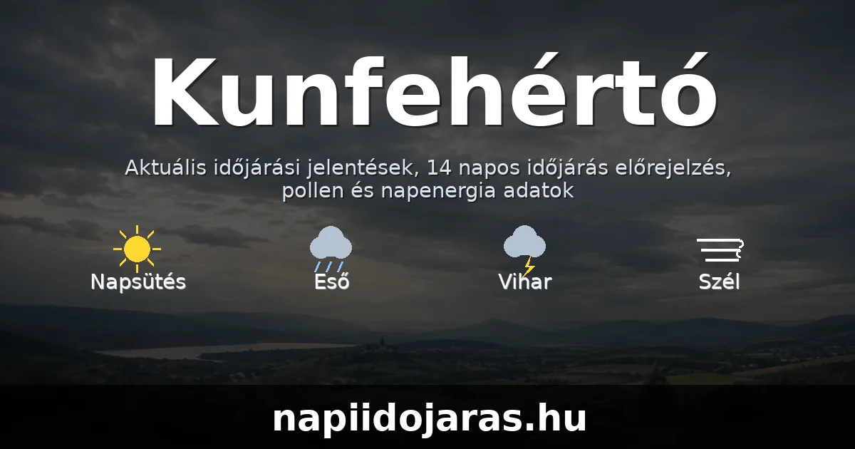 Kunfehértó időjárás aktuális előrejelzés – napiidojaras.hu