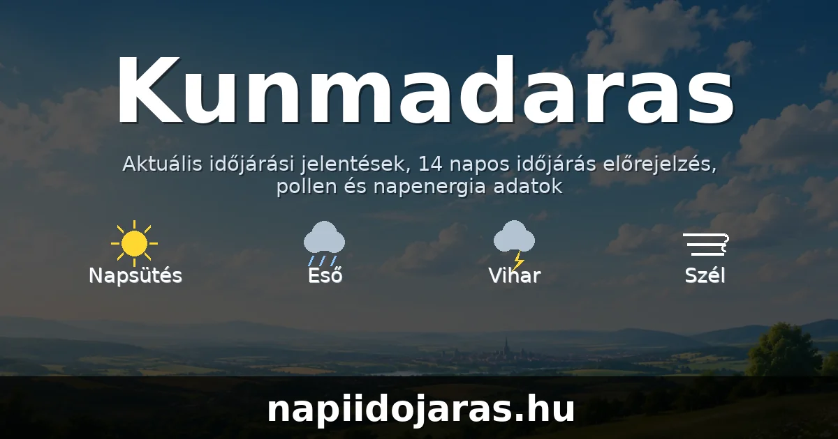 Kunmadaras időjárás aktuális előrejelzés – napiidojaras.hu