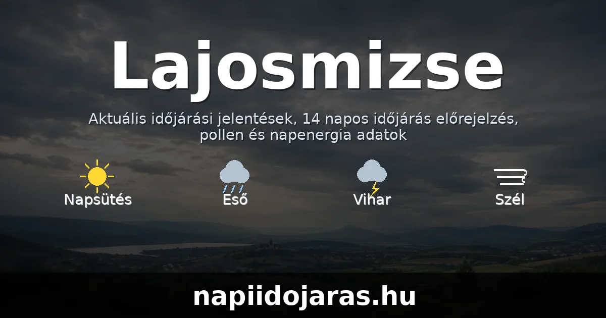 Lajosmizse időjárás aktuális előrejelzés – napiidojaras.hu