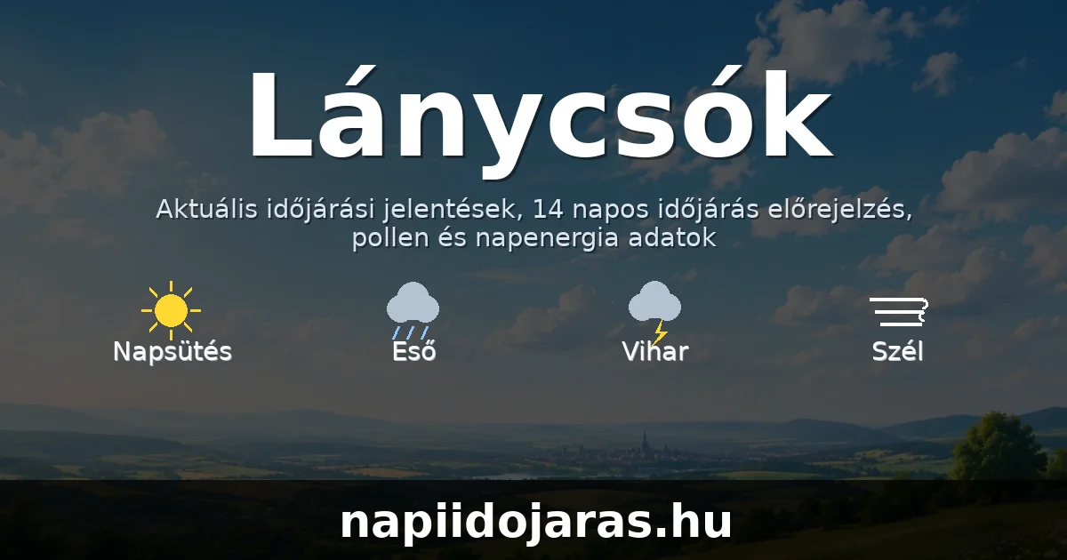 Lánycsók időjárás aktuális előrejelzés – napiidojaras.hu