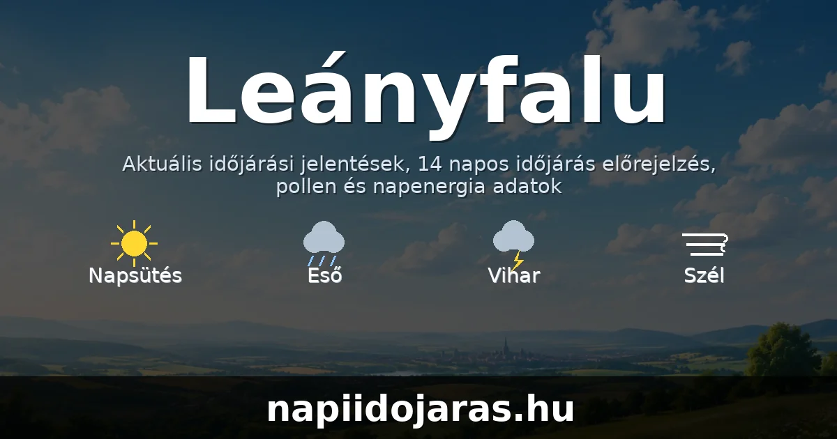 Leányfalu időjárás aktuális előrejelzés – napiidojaras.hu