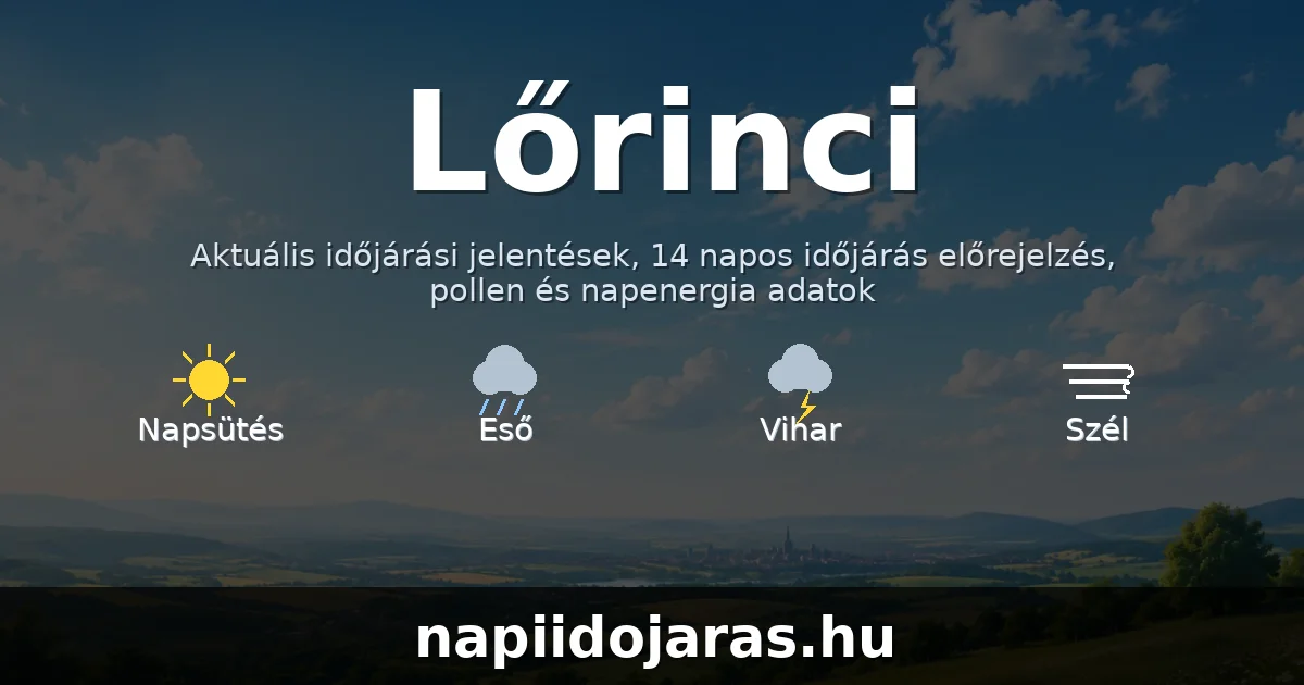 Lőrinci időjárás aktuális előrejelzés – napiidojaras.hu