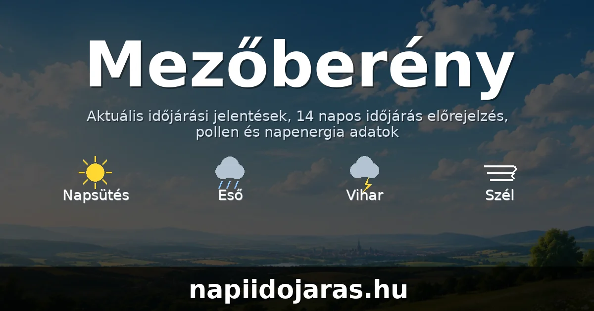 Mezőberény időjárás aktuális előrejelzés – napiidojaras.hu