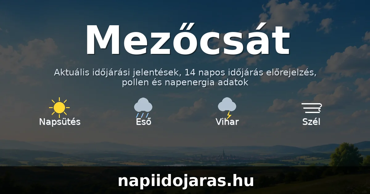 Mezőcsát időjárás aktuális előrejelzés – napiidojaras.hu