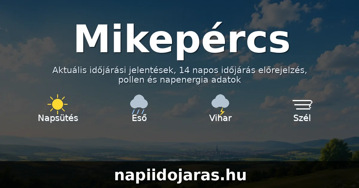 Mikepércs időjárás aktuális előrejelzés – napiidojaras.hu