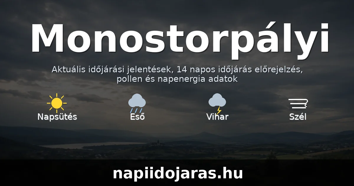 Monostorpályi időjárás aktuális előrejelzés – napiidojaras.hu