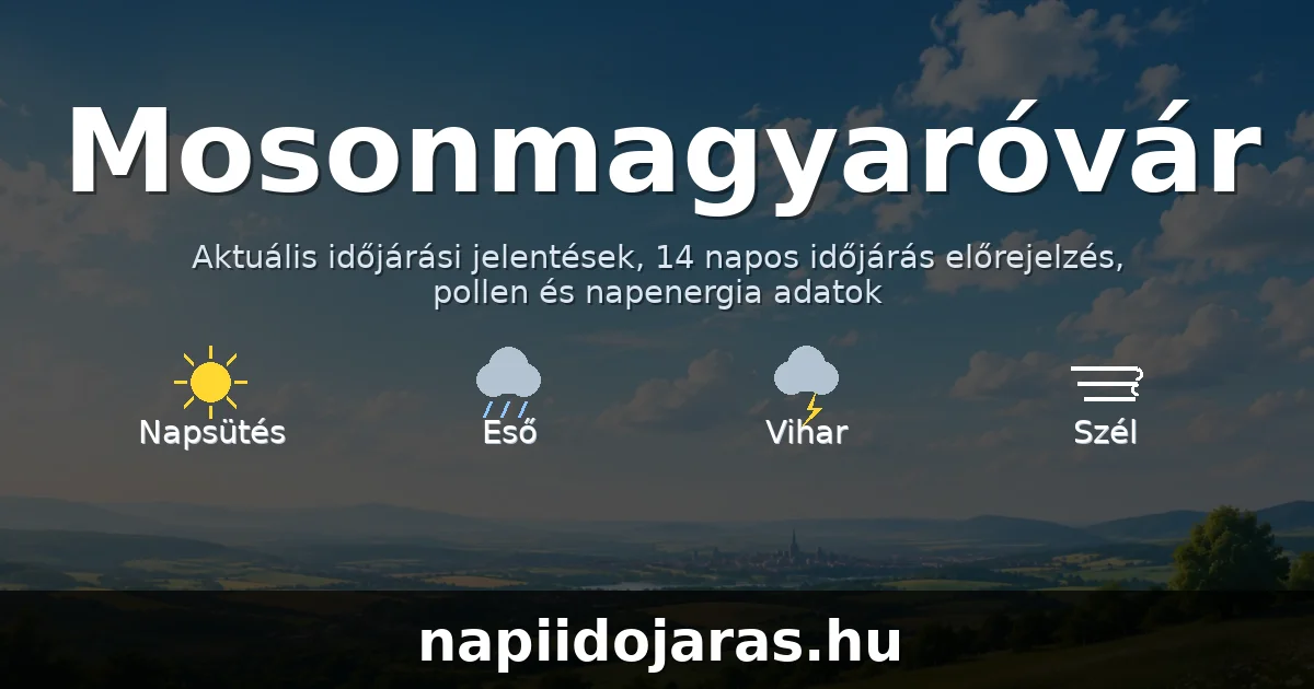 Mosonmagyaróvár időjárás aktuális előrejelzés – napiidojaras.hu