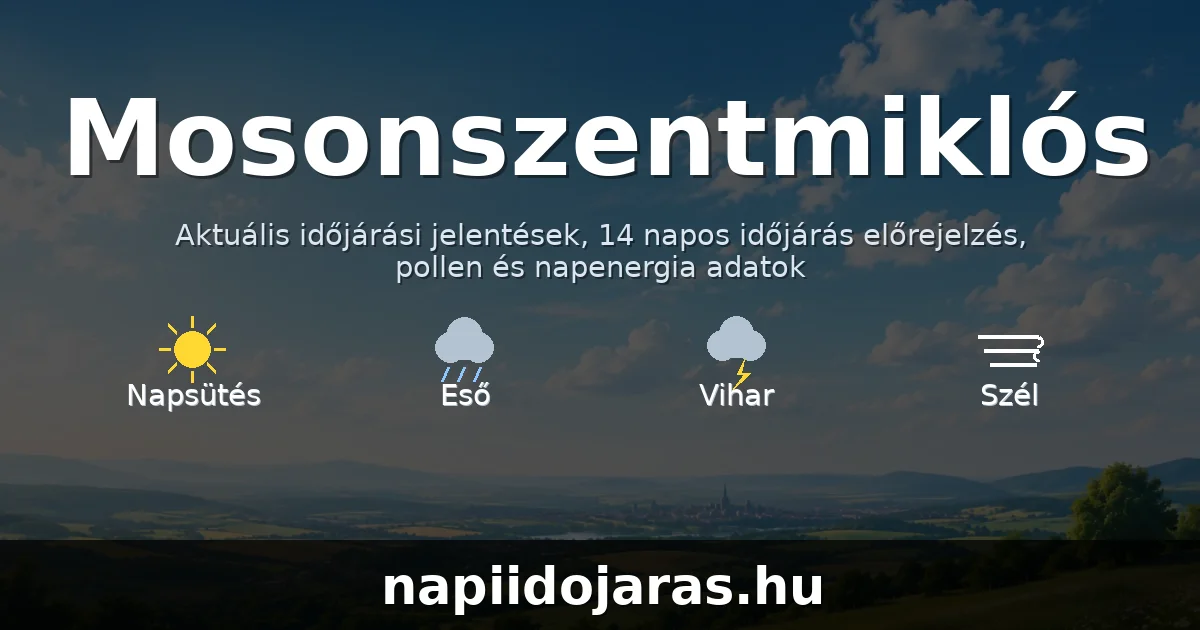 Mosonszentmiklós időjárás aktuális előrejelzés – napiidojaras.hu