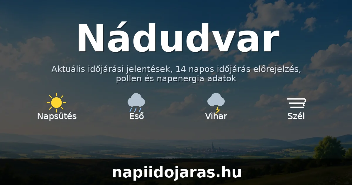 Nádudvar időjárás aktuális előrejelzés – napiidojaras.hu