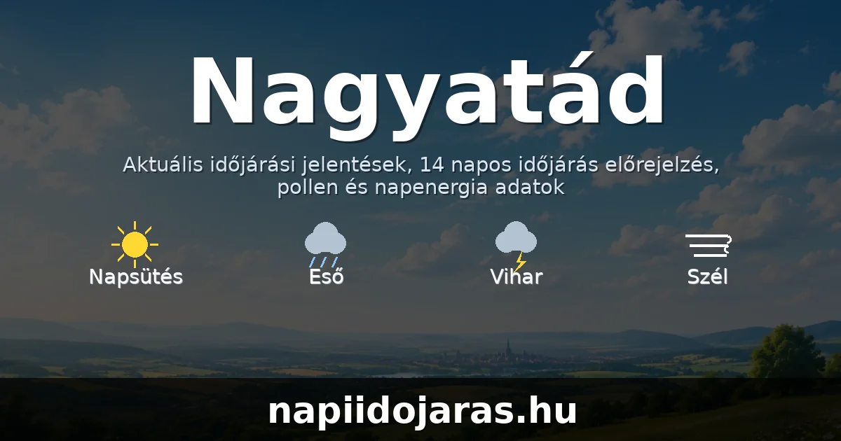 Nagyatád időjárás aktuális előrejelzés – napiidojaras.hu