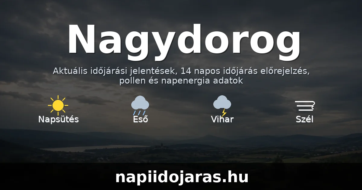 Nagydorog időjárás aktuális előrejelzés – napiidojaras.hu