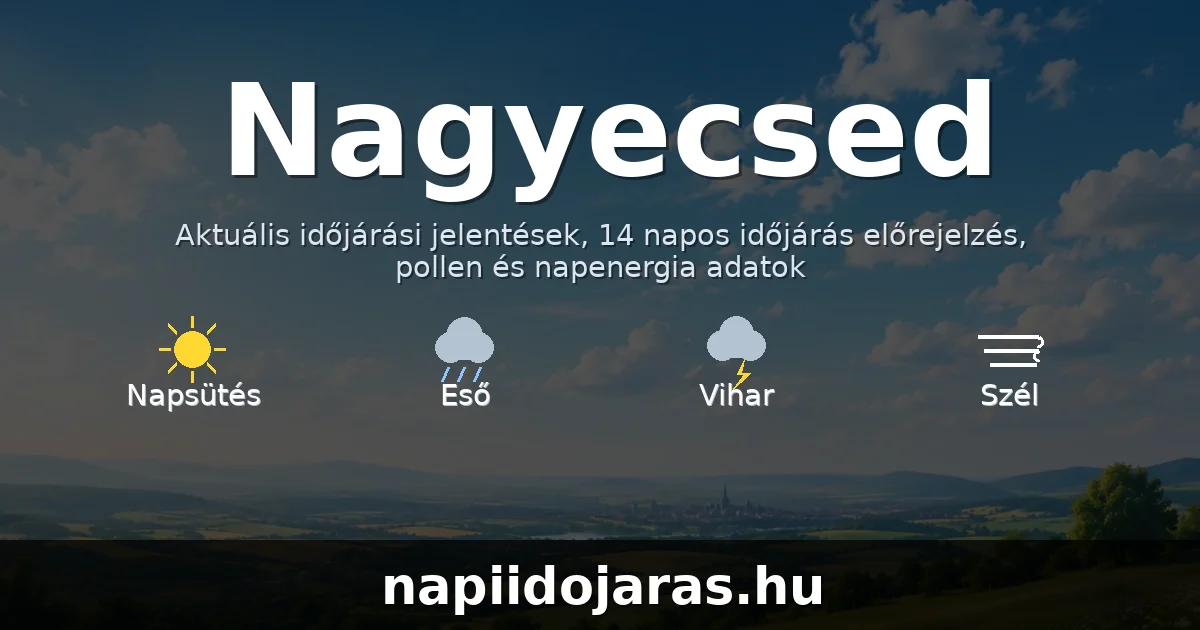 Nagyecsed időjárás aktuális előrejelzés – napiidojaras.hu