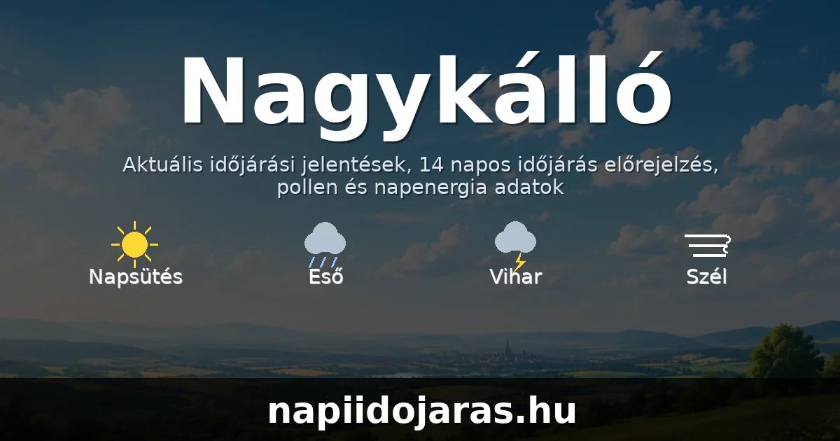 Nagykálló időjárás aktuális előrejelzés – napiidojaras.hu