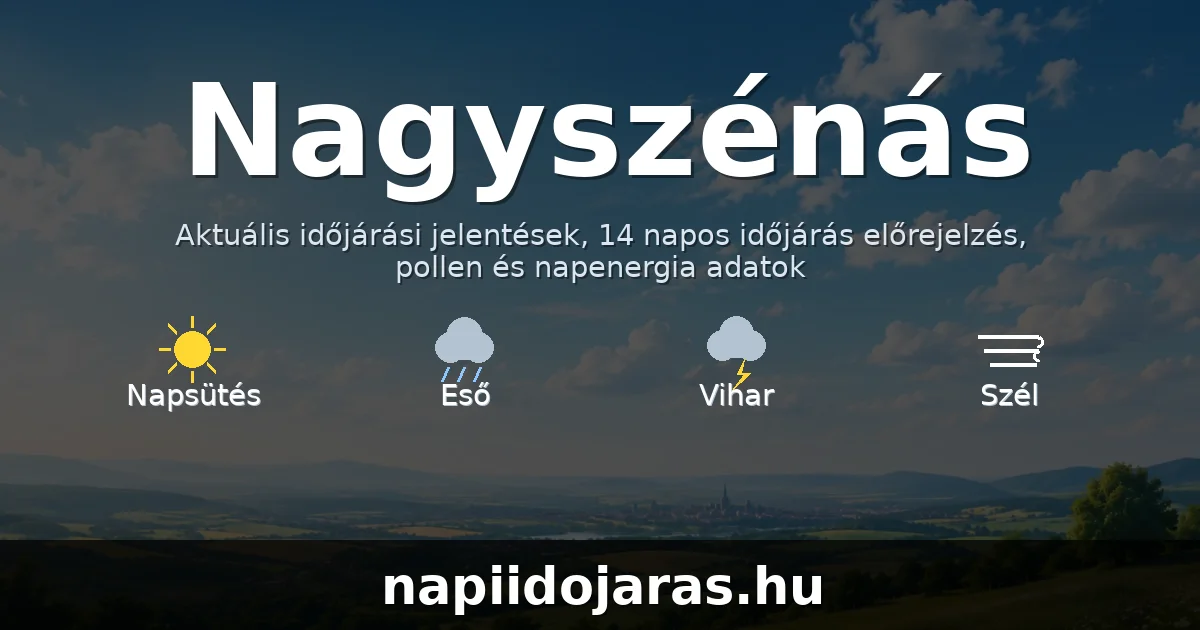 Nagyszénás időjárás aktuális előrejelzés – napiidojaras.hu