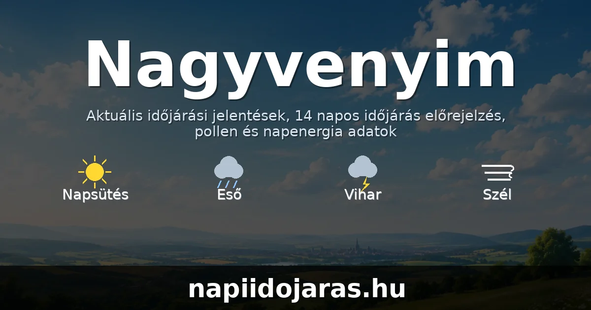 Nagyvenyim időjárás aktuális előrejelzés – napiidojaras.hu