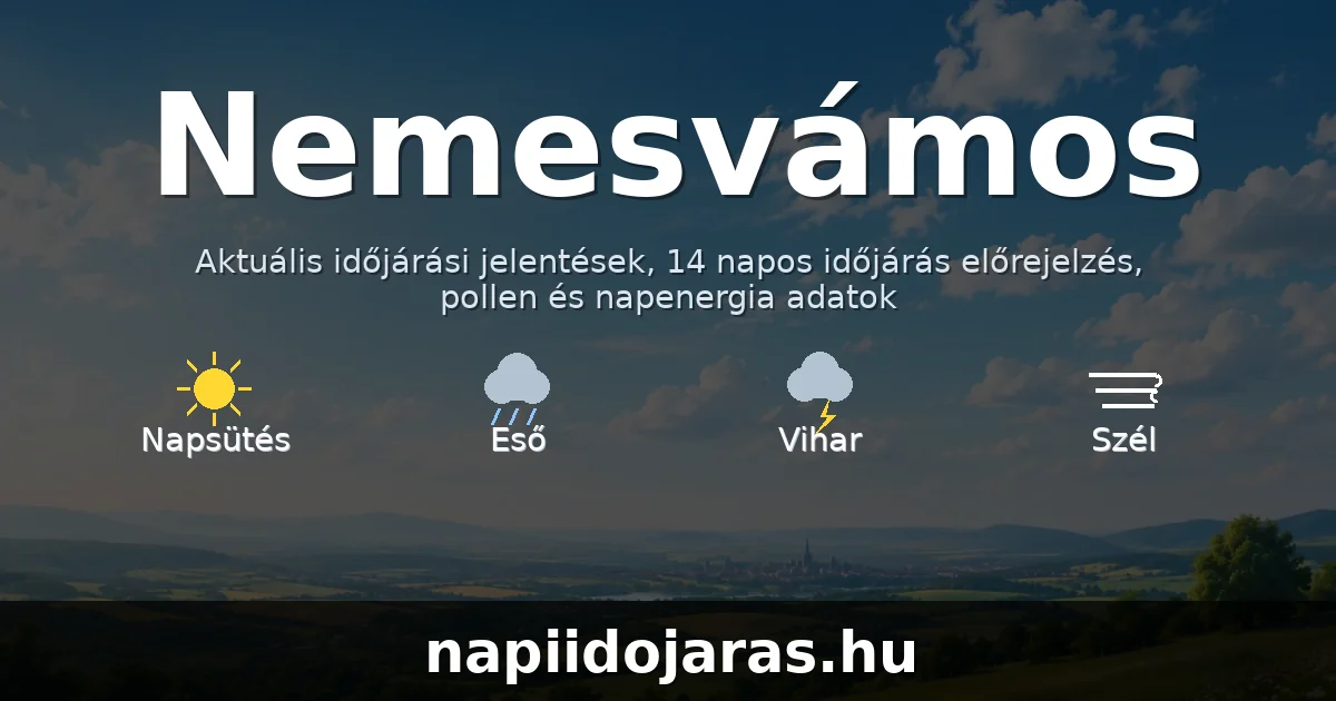 Nemesvámos időjárás aktuális előrejelzés – napiidojaras.hu